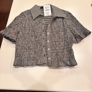 Zara cropped shirt